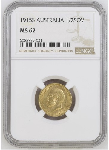 1915 sidney half sovereign - half,