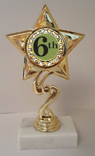 6th place trophy tall - 6th, as