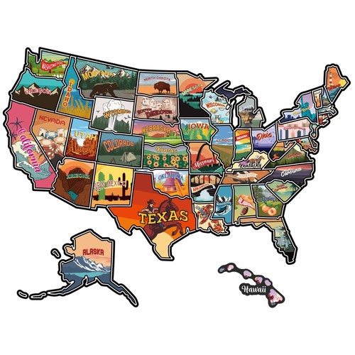 State travel usa map - usa,