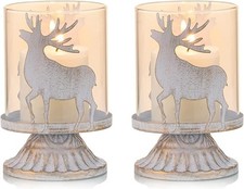 Set of 2 Rustic Deer Hurricane