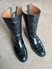 Godtop Mid-length Cafe Racer Motorcycle Boots, Black, Size 8