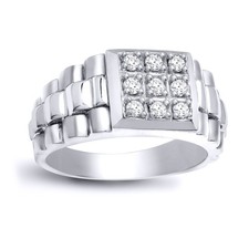 Mens 9ct White Gold Jewelco