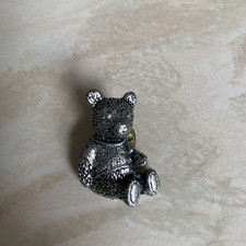 Vintage A.R. Brown Pewter Teddy Bear Lapel Pin Badge Brooch