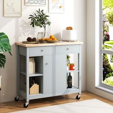 Grey Rolling Kitchen Cart