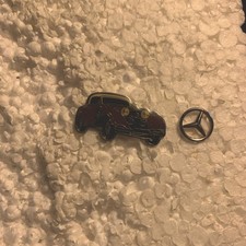 Job lot of 2 Mercedes classic car shaped metal lapel pins