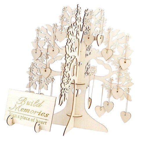 New wood wedding guest - 3d, sign