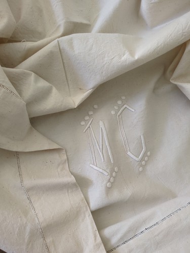 French metis monogrammed sheet - metis,