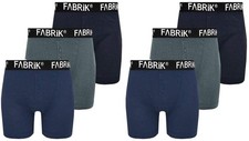 Fabrik Men's 6 Pairs Pack Jersey Ribbed Boxer Shorts (2418) Black/Charcoal/Navy