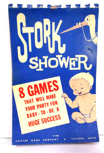 Vintage 1957 stork shower baby - 1957,