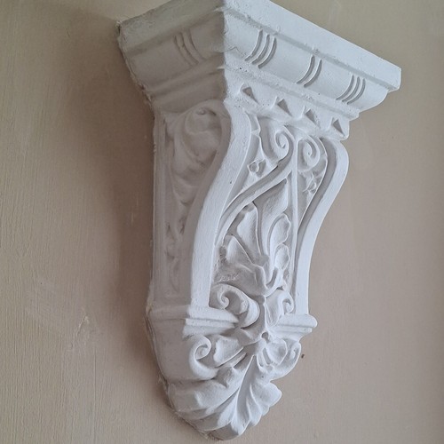 Ornate white floral - leaf, wall