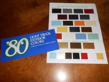 1980 FORD TRUCK EXTERIOR COLORS / '80 PAINT CHIPS BROCHURE / PICKUP BRONCO VAN +