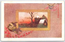 Vintage 1910 Embossed Bird &