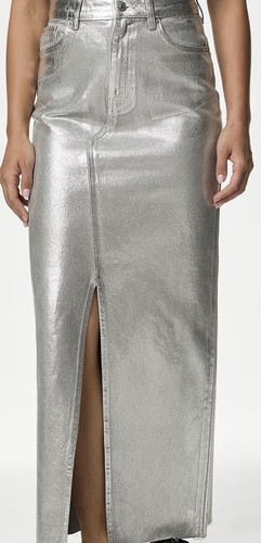 Metallic foil coated denim - metallic,