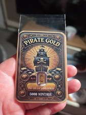 1/2  Gram Gold Bar Pirates Gold .999  In Assay. Limited Mintage of 5,000
