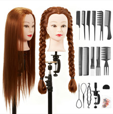 24/28 Inch Salon Hair Training Head Hairdressing Styling Mannequin Doll +Clamp