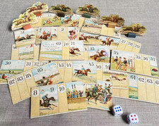 Antique Rare c1890s Upidee Great Steeplechase Horse Race Early Board Game