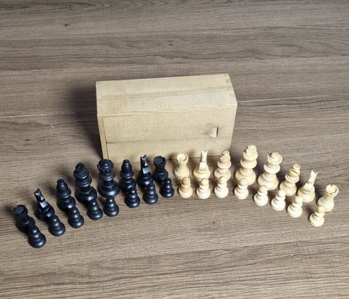 Vintage wooden boxwood - wooden, chess