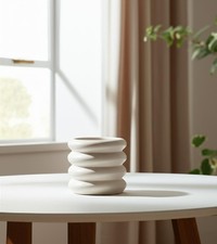 12" Cream Cylinder Ceramic