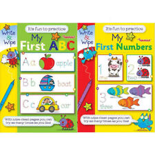 Kids Learning Book ABC Numbers Wipe and Clean Writing Reading Wipe Clean Pages