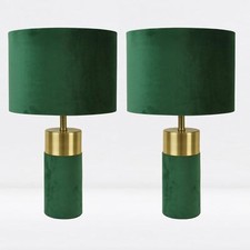 Pair of Modern Green Velvet