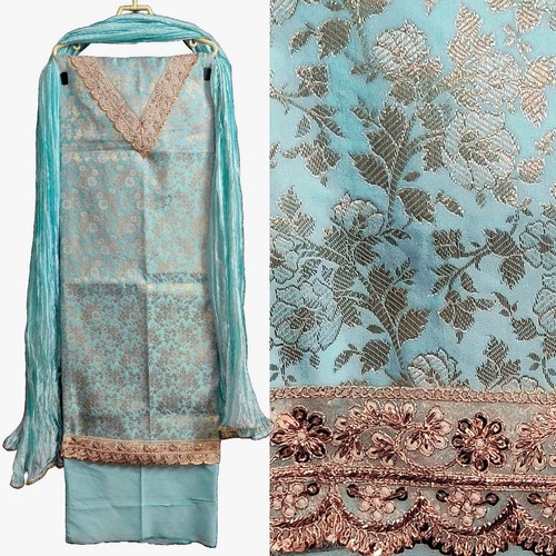 Pale blue banarasi brocade - pale,