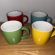 John Lewis House Mugs - Blue,Red,green and yellow . Stoneware Mugs 