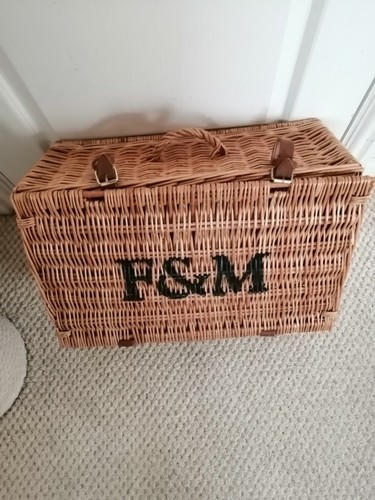Wicker hamper basket - hamper,