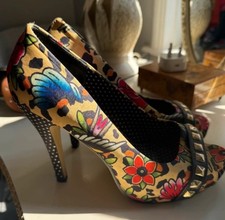 Iron Fist, Size 7, Tattoo Style Heeled Shoes. Similar To Irregular Choice