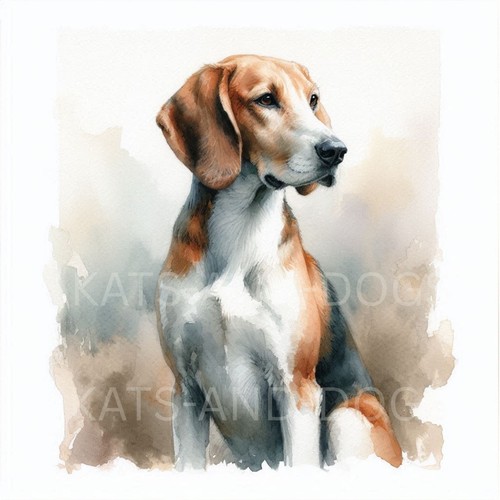 Foxhound fox watercolour - fox,