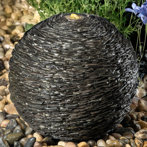 Cascading slate 50cm sphere - slate,