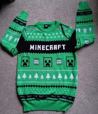 Minecraft Boys Christmas Jumper Age 11/12 Yrs By Primark