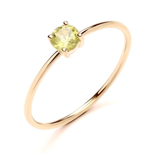 9ct yellow gold peridot - yellow,