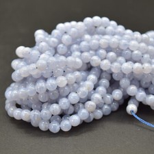 Blue Lace Agate Round Beads -