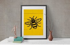 A4 BEE ONE LOVE YELLOW  MANCHESTER FILM ART RETRO POSTER music CULTURE PRINT 