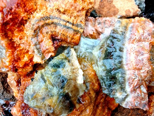 Banded fluorite rough with - banded,
