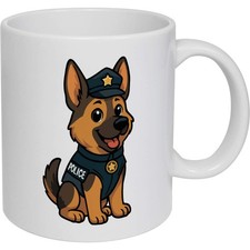 11oz (320ml) 'German Shepherd Police Dog' Ceramic Mug / Cup (MG00091896)