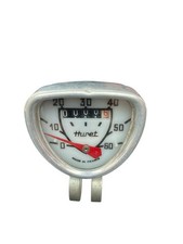 SPEEDOMETER VINTAGE HURET PEDAL BIKE SMALL 2 INCH V SHAPE 60 MPH WHITE FACE