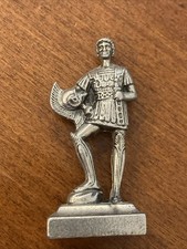 Vintage Pewter Roman Centurion pewter sculpture 7cm Gladius Greaves Helmet Cape