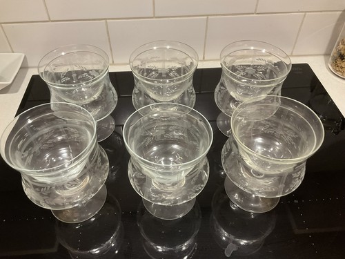 Vintage etched glass - etched, prawn