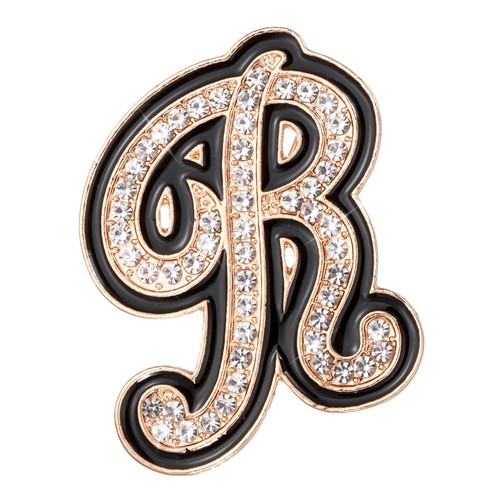 Rhinestone letter brooch - letter, pins