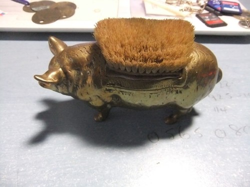 Beautiful antique brass pig - brass,