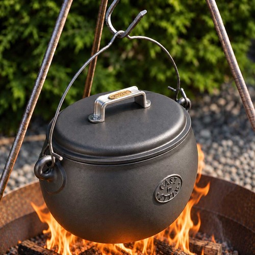 Cast iron gypsy pot belly - pot,