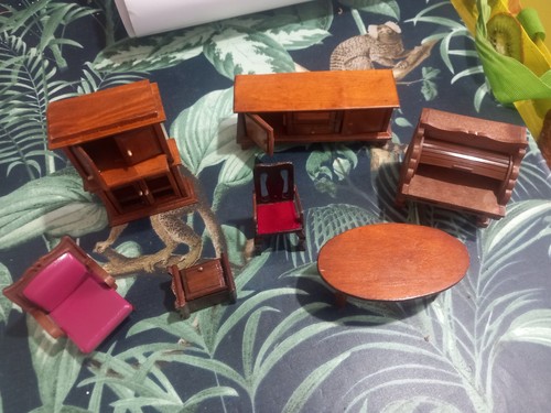 Wooden dolls house furniture - wooden,