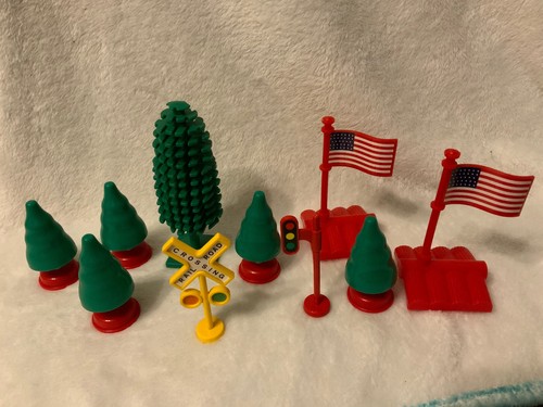 Vintage train track trees - vintage,