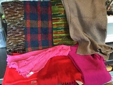 8 Scarfs vintage Job Lot Mixed