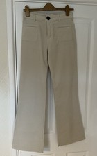 GERARD DAREL BEIGE CORD FLARES - PATCH POCKETS - SIZE 36 (8- 10)