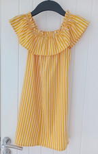 Children's/Girls, Yellow Striped Dress Age: 8-9 Years, 134cm