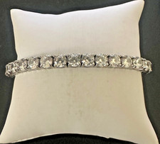 Iced Tennis Bracelet 5mm, Stainless Steel and Rhodium with Cubic Zirconia