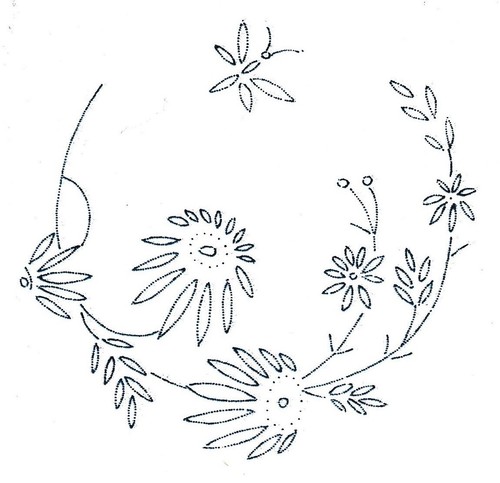 Vintage embroidery transfer - vintage,