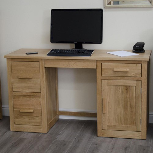 Solid oak large computer - solid, desk